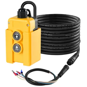 Briidea 4 Wire 12V Double Acting Hydraulic Pump Remote Control Switch for Dump Trailer Lift Gate Tipper Hoist with 2-Button Pendant Control and 15' Cord Generator Cord
