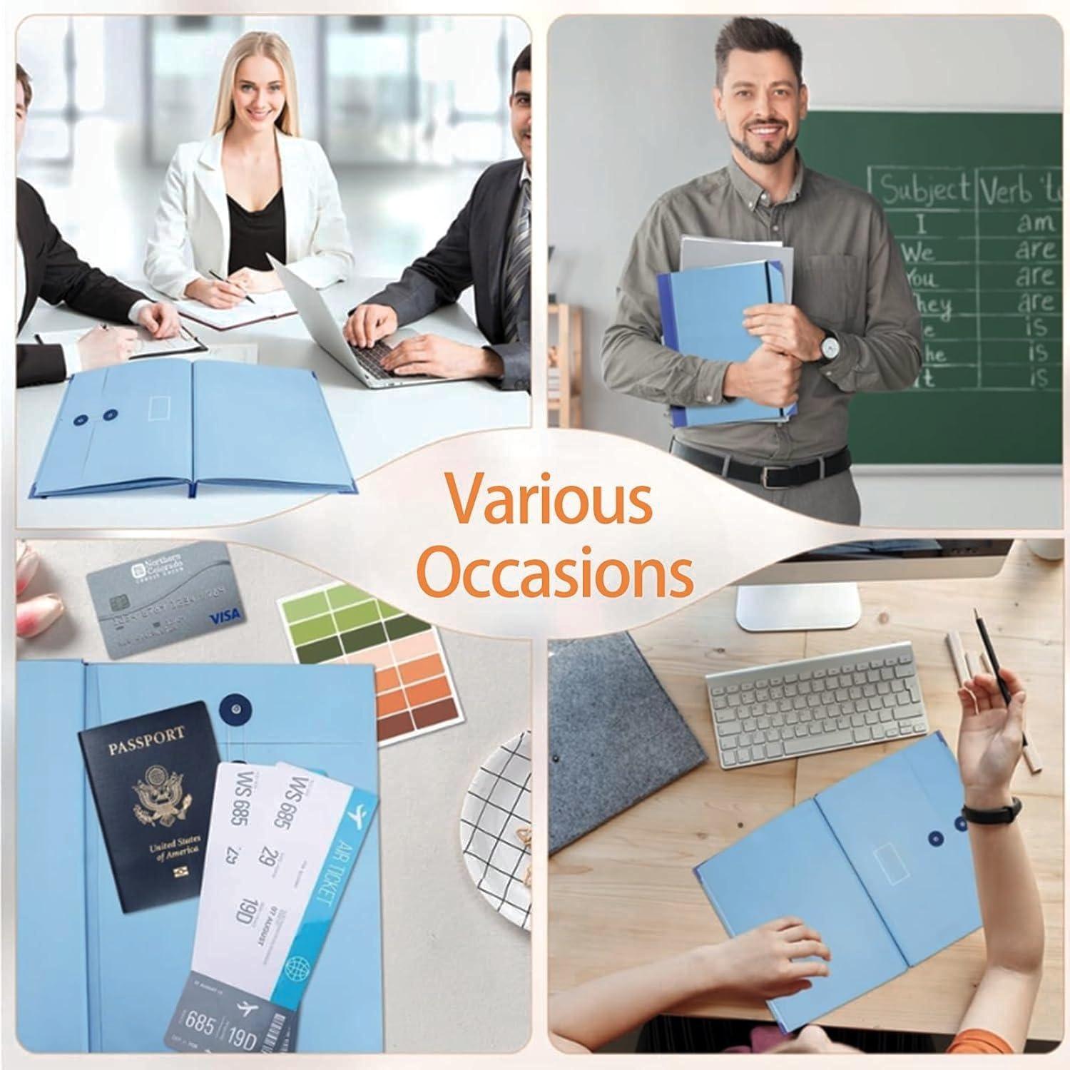 Manila Pocket Document Folder-A4 Size File Business Document Bag,Portable Durable Organizer for Home Office School Travel Multi Functional Certificate Folder,Card Organizer,Expanding File,Paper Organizers,Formal gifts for students researchers, business