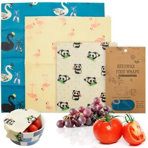 Reusable Beeswax Wraps S M L Sizes Pack of 3 Beeswax Food Wraps Washable Disposable Cookware