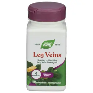 Nature's Way Leg Veins Support Blend 60 Vegan Capsules - Circulatory Support for Leg Comfort & Vitality with Horse Chestnut, Butcher's Broom, & Gotu Kola
