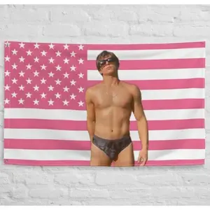 Nicholas Alexander Chavez Shirtless Flag, Lyle Menendez Monsters Netflix Merch Nicholas Chavez Pink  Flag Decor Peach Tapestry