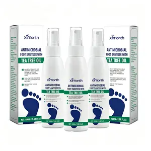 3 bottles Tea Tree Oil Foot Spray - Plantar Moisturizing Deodorant for Odor Control & Dry Feet Care, Natural Foot Sanitizer with Antifungal Properties,Ximonth Clear Foot Sanitizer Spray,for Foot & Shoe Freshness fungal  spray