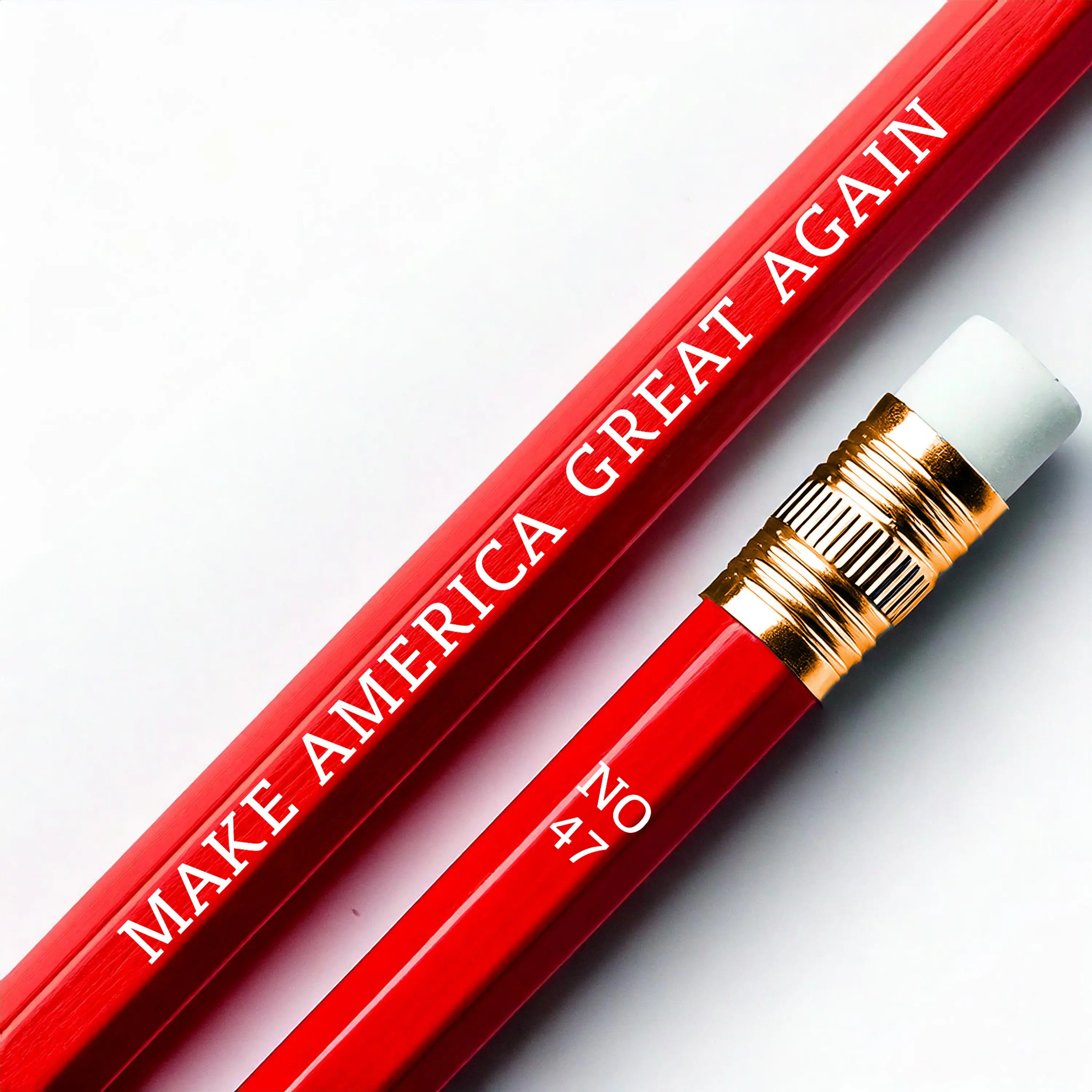 No.47 MAGA Pencil - Pack of 6, Bold Patriotic Writing Tool with "Make America Great Again" Design, Smooth Graphite for Clean Lines, Perfect for Gifting - Office School Supplies