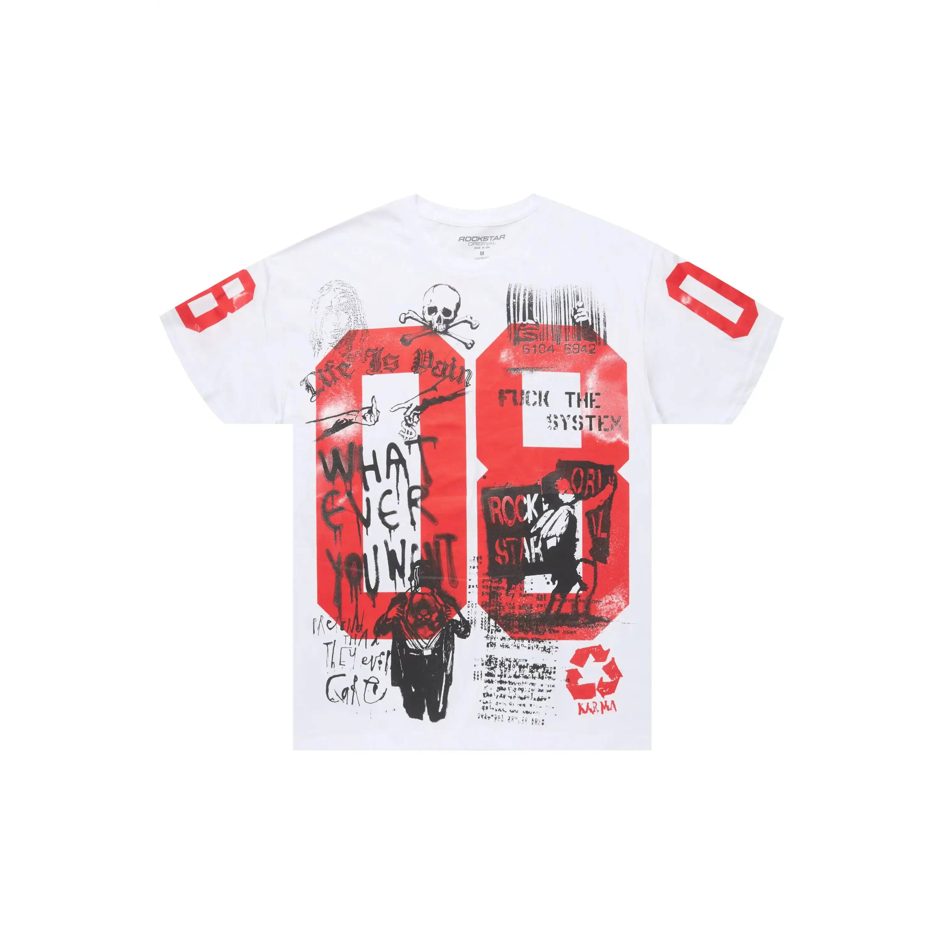 Grill 3.0 White/Red Oversized Graphic T-Shirt