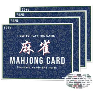 Mahjong Rule Cards Official Revised Edition, 4 Ultra-High Definition Color Printed Rule Cards, Card Games, Game Party Cards, Perfect for Mahjong Enthusiasts