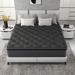 queen size mattress 12/14-inch Spring Mattress, Memory Foam, Pocketed Coils, Ergonomic Design, Medium Firmness, Offers Comfortable & Supportive Sleep Experience, Ideal for Home & Hotel Use,es, colchones para cama,hibrid  mattress Gel Topper Full