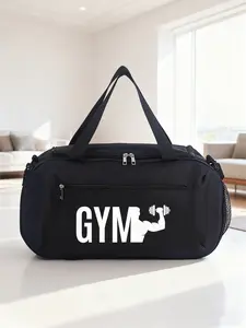 GYM Printed Luggage Bag, Multi-Functional Sports Bag, Athletic Bag, Large Capacity Lightweight, Reinforced Handle Design, Oxford Fabric