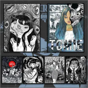 PIKPAKA J-Jun Ji Ito NANAS Anime Cool Poster HD Sticky Waterproof Vintage Wall Art High Quality Print Aesthetic Home Living Bedroom Bathroom Hallway Decor Trendy Room Decoration Easy-To-Apply Gift Durable