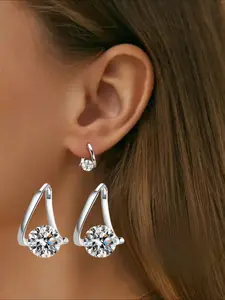 S925 Sterling Silvery Hoop Earrings for Women Round Hoop Earrings Minimalist Earrings Birthday Jewelry Gifts for Ladies