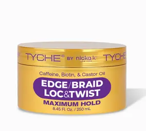 Tyche Tru Pro 3 in 1 Edge, Braid, Loc & Twist Maximum Hold Gel with Caffeine, Biotin, & Castor Oil 8.45 Fl Oz