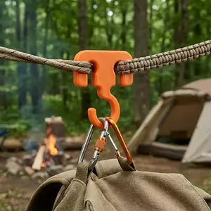 Portable Rope Hooks Set, Tent Guyline Anchors, Outdoor Suspension Tools, Camping Hiking Home Multi-Function Hanging Gear