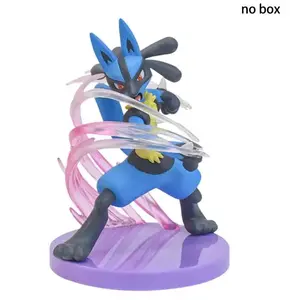 13cm Riolu Lucario Pokemon Action Model Doll Anime PVC Figure Statue With Base Decoration Collectible Birthday Gift