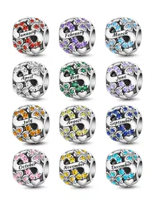 Four-leaf Clover Design Beaded Charm, Colorblock Adjustable Necklace, DIY Jewelry for Lovers, Ideal for Valentine's Day Gift, DIY with Charms, Letter Charm Beaded