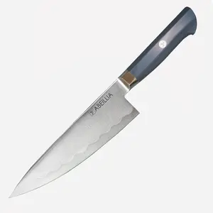 Chef Kitchen Knife, For Daily Home Cooking & Pro Kitchens, AUS-10 High-Carbon Edge with 2Cr13 Back Steel, Precision Flat Grind Performance, Japanese Artisan Craft & G10 Non-Slip Grip – Home Chef & Collector Gift | Abeillia Saturn 8 Inch