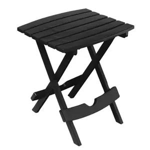 212 MAIN Black Resin Quick-Fold Compact Side Table - Outdoor Patio Furniture, Portable Lightweight Folding Table for Convenient Storage, Portable Folding Table