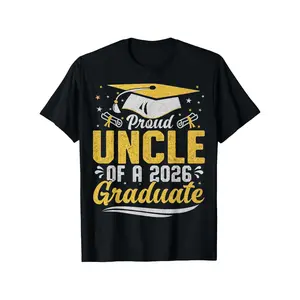 [100% Cotton] 100% CottonProud Uncle of a 2026 Graduate T-Shirt, Style 2, Unisex - Perfect for Spring, Valentine'S Day, St. Patrick'S Day, Graduation Season, And Easter. A Great Gift for Dads, Moms, Parents, Friends, Family, And Coworkers (Shirt Only)