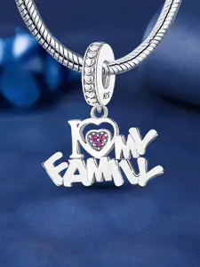 Family Themed Pendant Charms, Fashionable Pendant Charms for Bracelet & Necklace, Trendy All-match & Exquisite DIY Jewelry Making Accessories for Birthday Gift, Gemstone Decorated