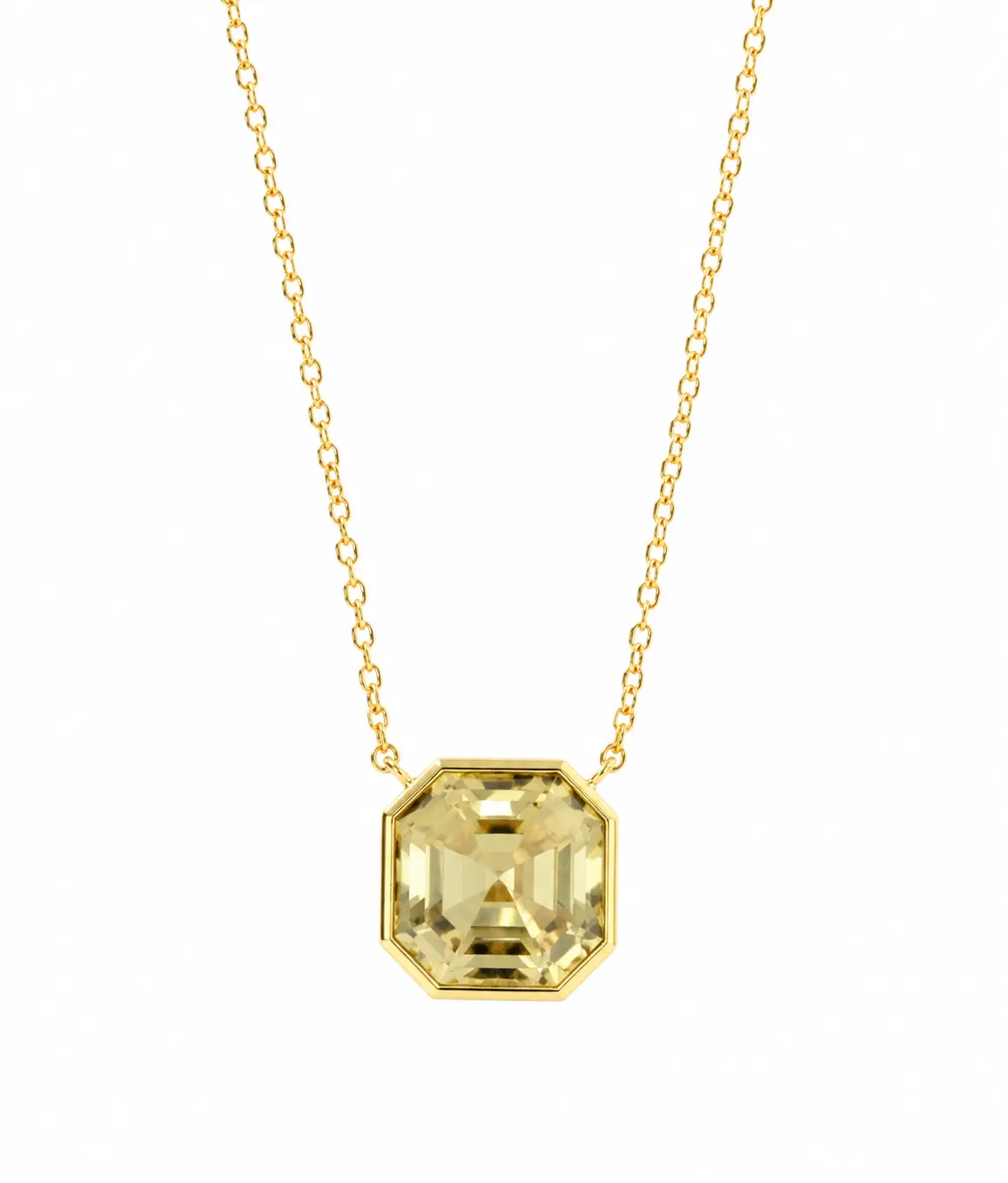 Luxe Asscher Necklace in Champagne CZ
