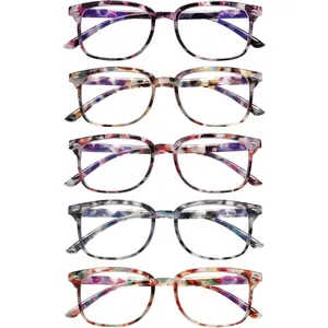 5 Pack Reading Glasses Blue Light Blocking for Women,Computer Readers with Spring Hinge