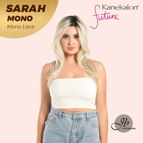 JBEXTENSION SARAH MONO Full Monofilament Wig 22 Inches Blonde Color Full Mono Lace With Anti-slip Silicone Strips Wig SARAH MONO【BENDY EAR TABS】
