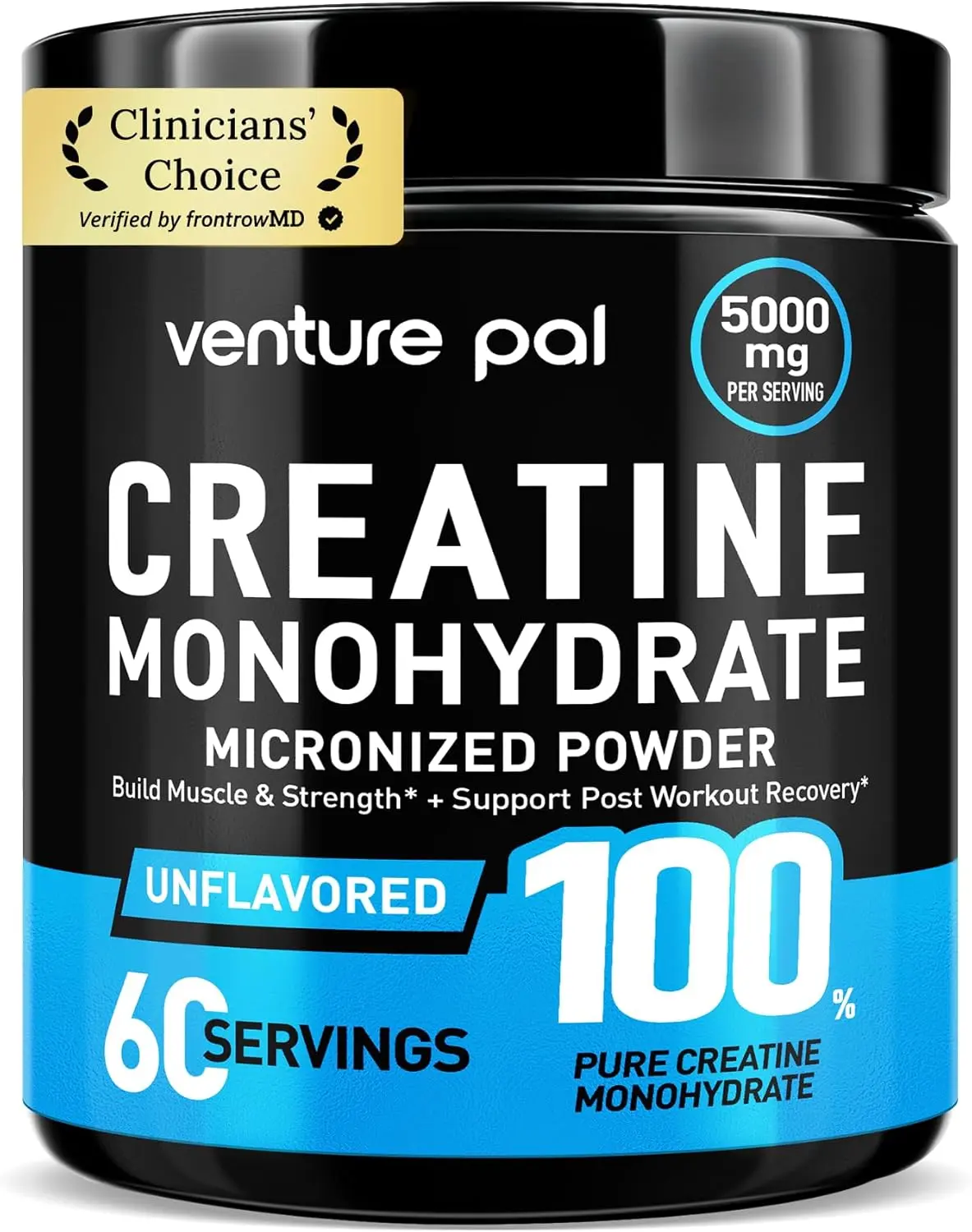 Venture Pal 100% Pure Micronized Creatine Monohydrate Powder 5g Per Serving | Vegan, Keto, GMO-Free & Gluten Free, Creatina Monohidratada en Polvo for Women & Men, Unflavored