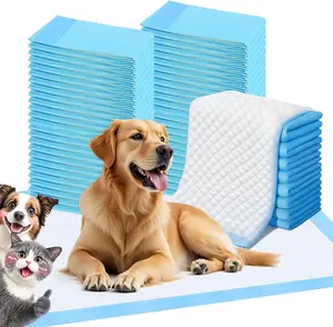 FluffyDream Super Absorbent Pet Training Pads 5-Layer Construction Waterproof Puppy & Dog Pee Pads for Housebreaking Blue Quick Absorbent Leak Proof