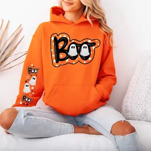 Boo Boo Ghost Gildan hooded Sweatshirt with Sleeve design hoodie unisex sizing womenswear comfortable soft Casual Pullover Tops Fabric Pocket Mint Green Green Spandex Cotton