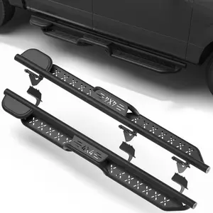 Longsun Carbon Steel Heavy-Duty Bolt-On Double-Steps Load Aid Running Boards, Compatible with 2015-2025 FORD F150 Crew Cab & 2017-2025 FORD F250 F350 Crew Cab Truck Side Steps, 2Mm, Loading Aid