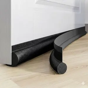 DIY Single-Sided Door Draft Stopper | Weatherproof & Noise Reducing Bottom Seal | Upgraded Dustproof, Soundproof, Anti-Insect Door Sweep | All-Season Durable Leather, Eco-Friendly & Safe Design for Home