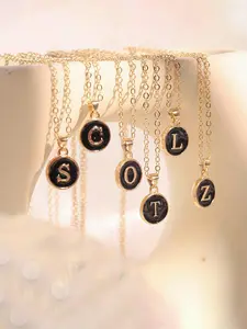 Single 26-Letter Round Necklace, Minimalist Versatile Style, Customizable Letters/Delicate Round Pendant, Suitable for Daily Commute/Dating Outfits, Fit for Personalized Young Girls