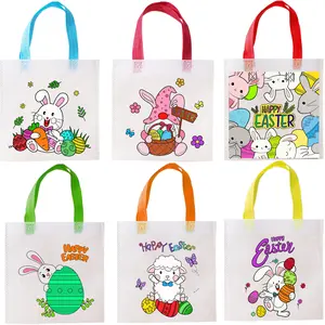 24 Easter Theme Handbags, Reusable Polypropylene Material, Perfect for Egg Hunt, Parties, Gift Wrapping, DIY Projects