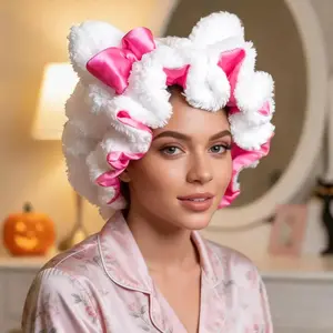 1PC Women' Teddy Bear Bonnet Adjustable Plush 3d bonnets, Plush Teddy Satin-lined Bonnets,Breathable Sleep Bonnet for New Year Parties, Holiday & Winter Events, - Cute Hair Care Cap for Themed Events & Casual Attire