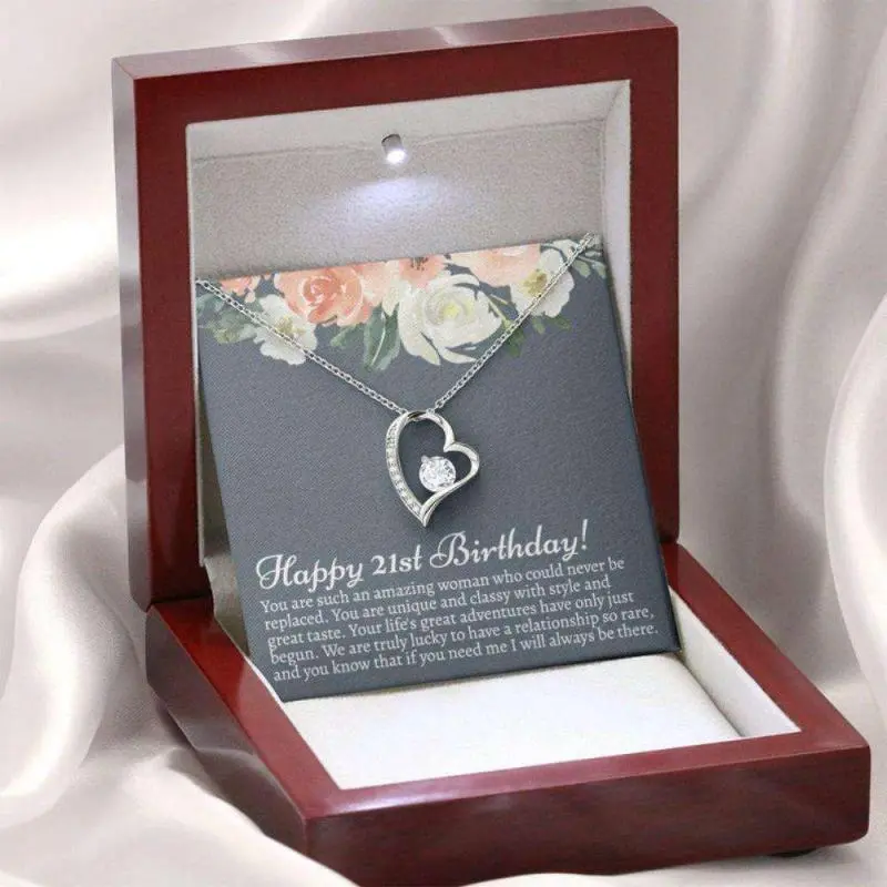 Daughter Necklace, 21St Birthday Necklace, 21St Birthday Gift For Daughter, 21 Years Old Women, Jewelry Message Card, Necklace Gifts For Birthday, Anniversary, Christmas Day, Thanksgiving