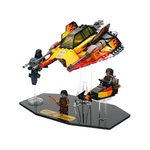Acrylic Angled Display Stand Compatible with LEGO® 75414 Force Burner Snowspeeder - Set Not Included
