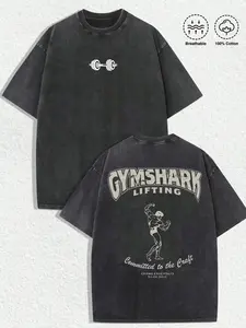 Gymshark Lifting Cotton Back Print T-Shirt, Committed to the Craft Design, Breathable & Comfortable for Casual or Light Sports