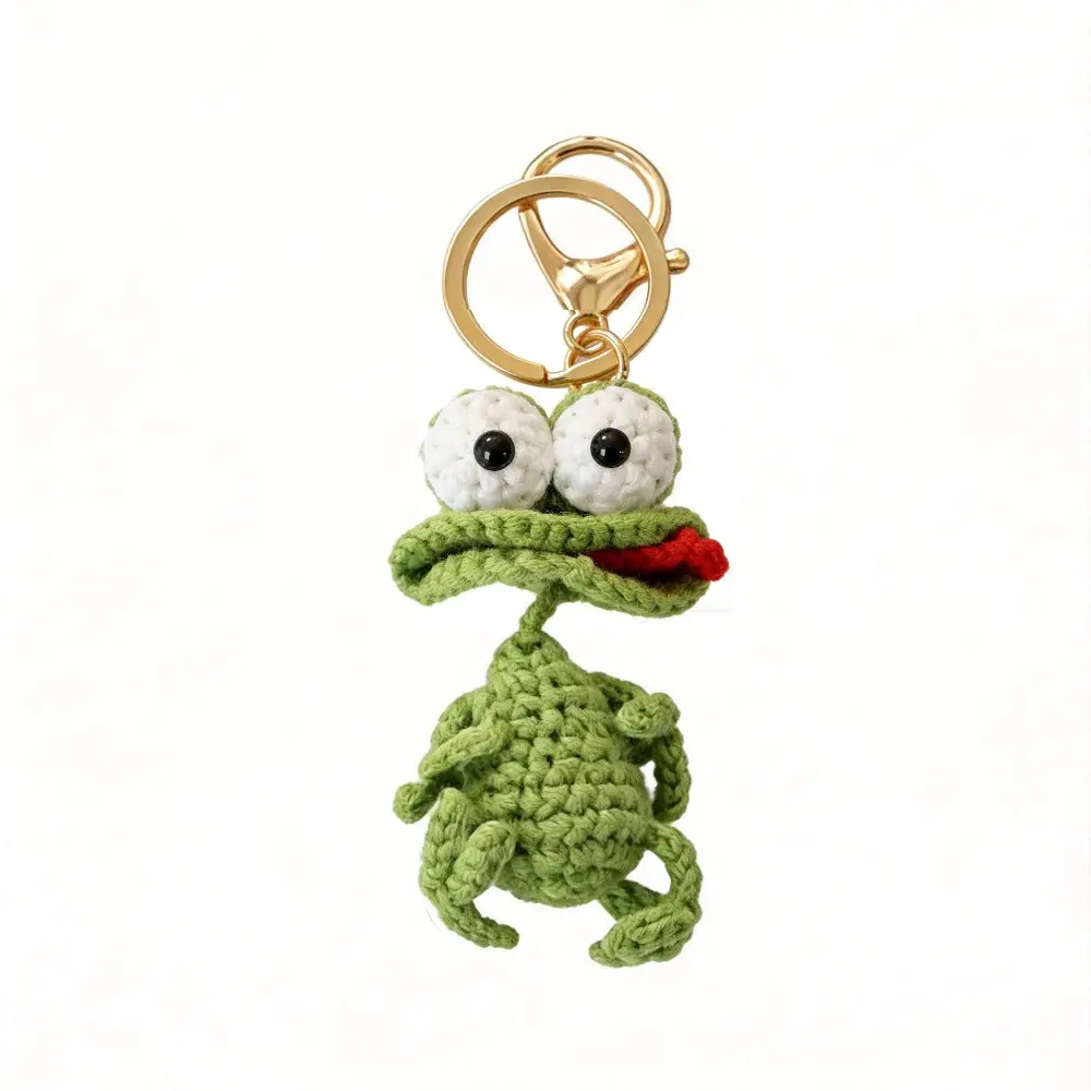 Handmade Crochet Green Ugly Duckling Keychain