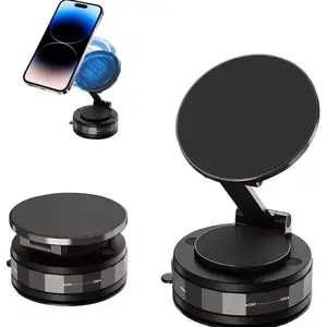 2026 New Vacuum Magnetic Phone Holder for Car - Suction Cup Phone Mount for MagSafe, 360° Rotatable Portable Strong Magnet Stand