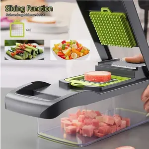 Vegetable Chopper-Food Chopper-Pro Onion Multifunctional 15-in-1 Green Slicer Dicer Grader Cutter-kitchen Tool 14 Blades