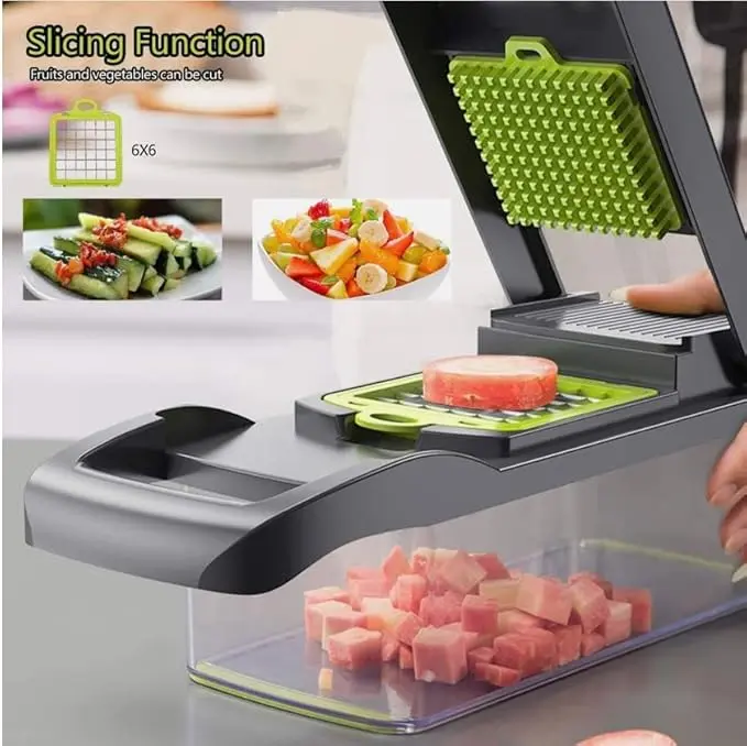 Vegetable Chopper-Food Chopper-Pro Onion Multifunctional 15-in-1 Green Slicer Dicer Grader Cutter-kitchen Tool 14 Blades