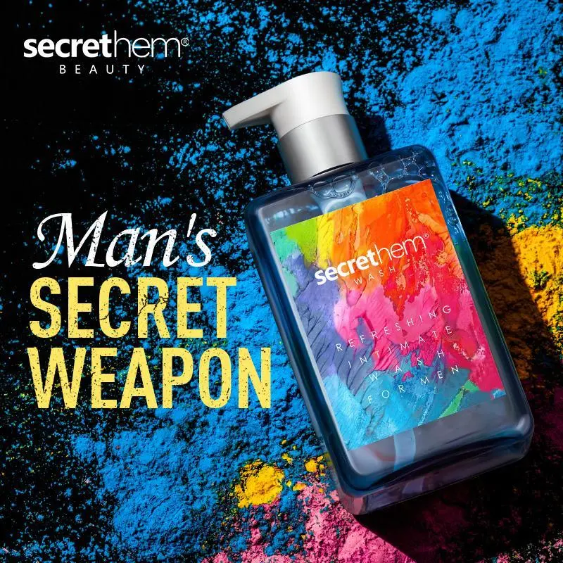 Secrethem Men's Intimate Cleansing Liquid pH Balancing Intimate Place Antibacterial Care Liquid Men's Lotion Comfort Body Care Springtok