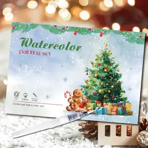 1/3 Piece Color Book Set with Christmas, Ocean, and Landscape Themes, Watercolor Coloring Books with Paper and Pens, Easy Tear Pages for Everyday Art and Holiday Gifts