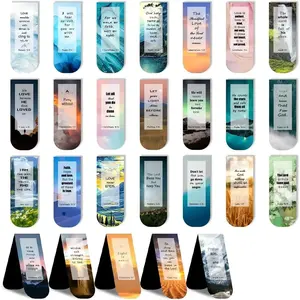 26 Pcs Christian Bookmarks Bible Verse Bookmarks Magnetic Bookmarks for Women Men Book Lovers Page Markers for Teachers Students Reading School Office Home