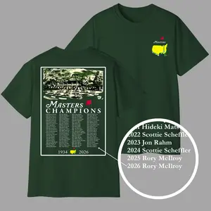 Masters 2026 Champions Rory McIlroy Vintage Golf Graphic Tee for Men & Women, Augusta National Golf Club 92 Years Shirt, Trendy Aesthetic Retro Cotton T-Shirt, Classic Streetwear, Trending Gift for Golf Lovers, Men's Shirts