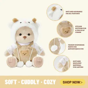 TEDDY HUGGY For 12-Inch Plush Bears | White Sheep Workwear 3-Piece Set