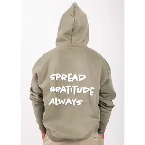 The Unisex Zip Puff Print Hoodie - Unisex Comfy Cotton and Polyester Anti-Pill Fleece with Heart Chakra Logo and Spread Gratitude Always print