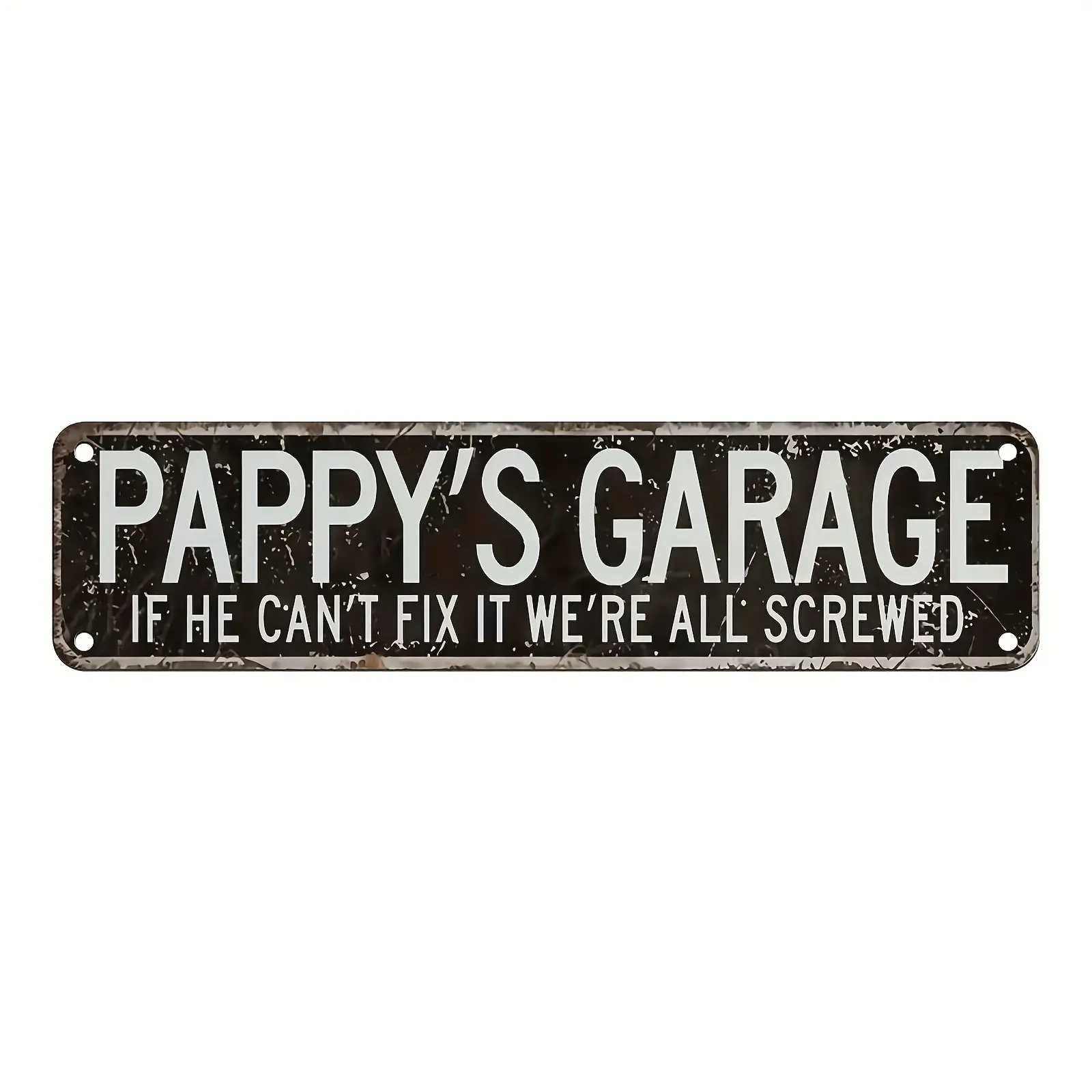 Pappy's Garage Vintage Metal Sign - Rustic Wall Decor for Man Cave, Dad's Workshop, or Patio - 16x4 Inch Retro Tin Sign with Humorous Message - Perfect Father's Day Gift, Garage Wall Decor |   Rustic Wall Art |   Distressed Metal, Metal Outdoor Decor