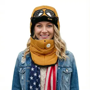 Cute Aviator Trapper Hat for Women | Retro Pilot Cap with Goggles | Y2K Winter Aesthetic | Warm Faux Fur Earflap Hat | Funny Valentine's Gift