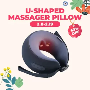 CINCOM U-Shaped Neck Massager Pillow（Midnight Blue） for Cervical Support, with Soothing Heat & Kneading, 360° Memory Foam Support, Cordless, Rechargeable & Portable, Perfect Gift for Black Friday, Thanksgiving, Christmas, Birthdays & More