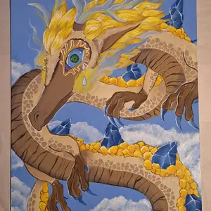 Light Dragon Totk - Acrylic on Canvas Panel