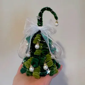 Handmade Pipe Cleaner Christmas Tree Ornament or DIY Kit - Festive Home Decor